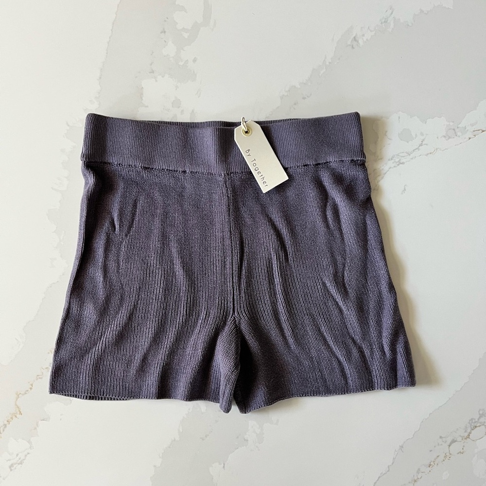 By Together Knit Shorts In Midnight Blue NWT